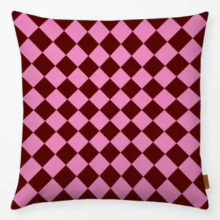 Kissen Karomuster Bordeaux Pink