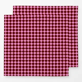 Servietten Karomuster Bordeaux Pink