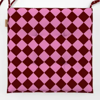 Sitzkissen Karomuster Bordeaux Pink