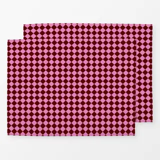Tischset Karomuster Bordeaux Pink