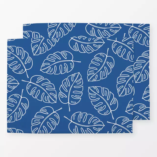Tischset Monstera Muster Blau von Kathrin Woo - textilwerk.com - Der  Onlineshop fr Heimtextilien aus Europa