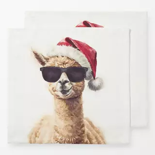 Servietten Christmas Cool Hipster  Lama