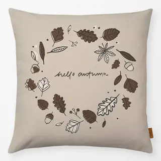 Kissen Herbst Kranz Beige
