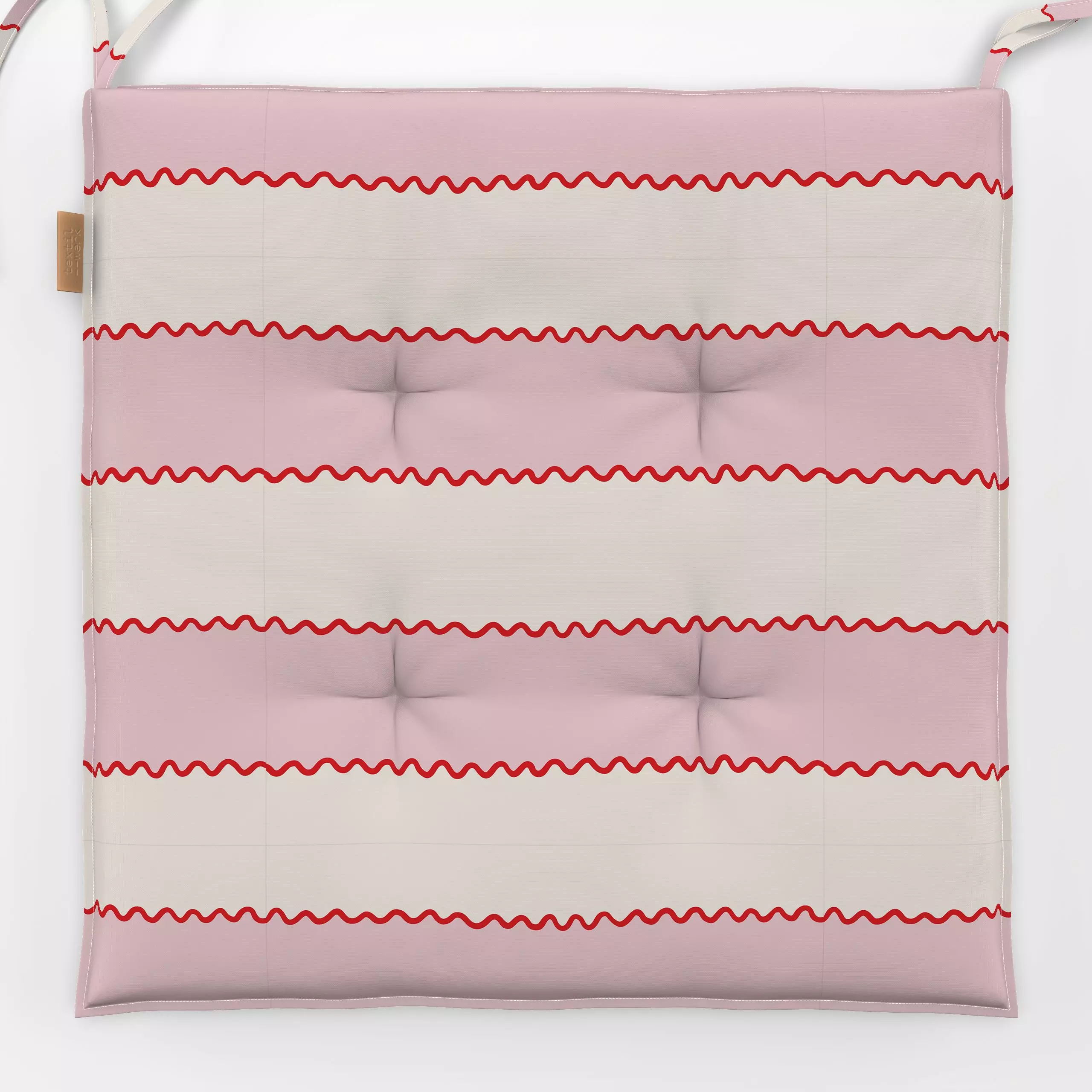 Sitzkissen Streifen Wellen rosa rot - Sommer, Symbole & Muster, Anlässe - von „Studio Kesse"; Streifen, Valentinstag, Sommer...