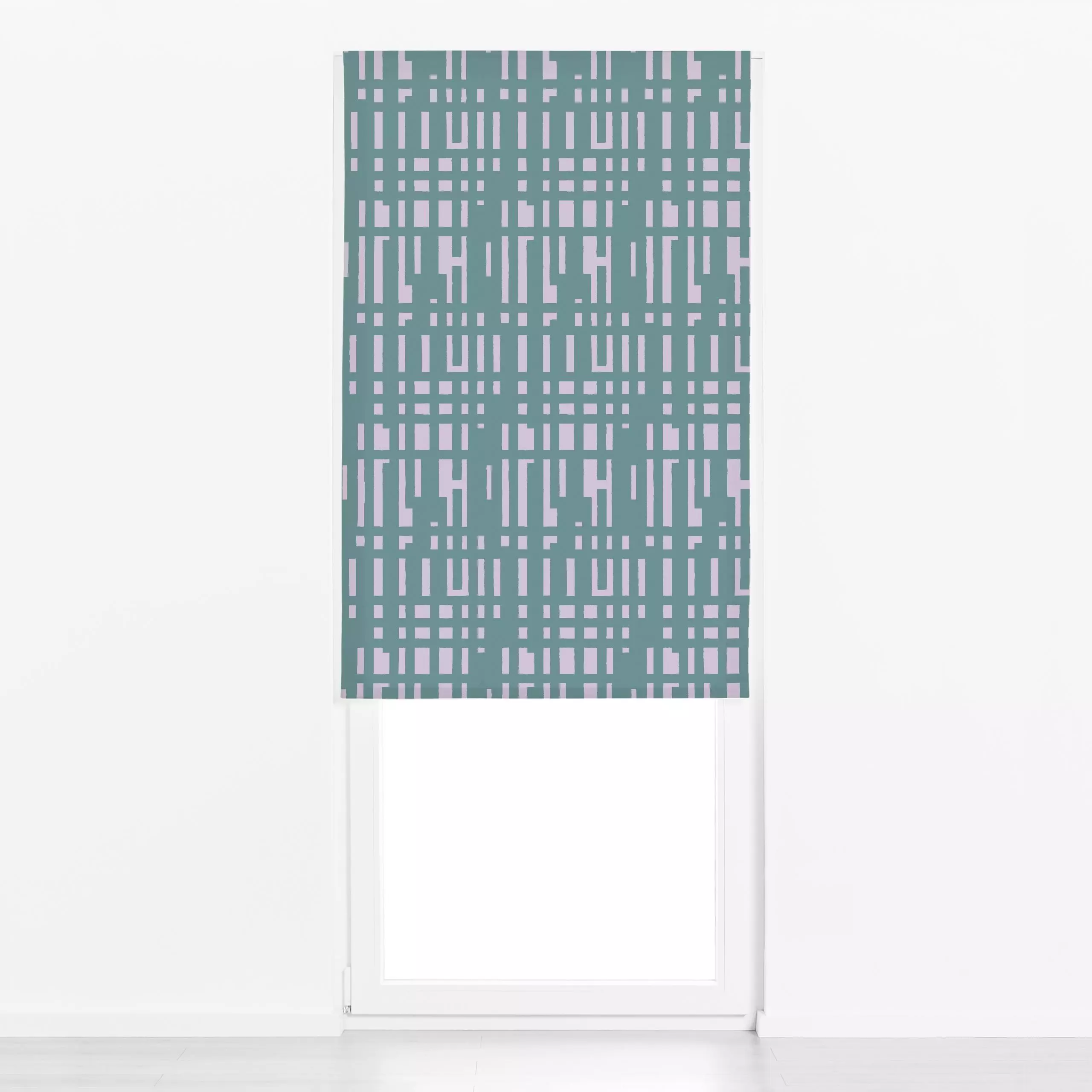 Raffrollo Struktur Grün-Lila - Symbole & Muster - von „Sara Maria"; Streifen, Abstrakt, Scandinavian, Nordisch, minimalistis...