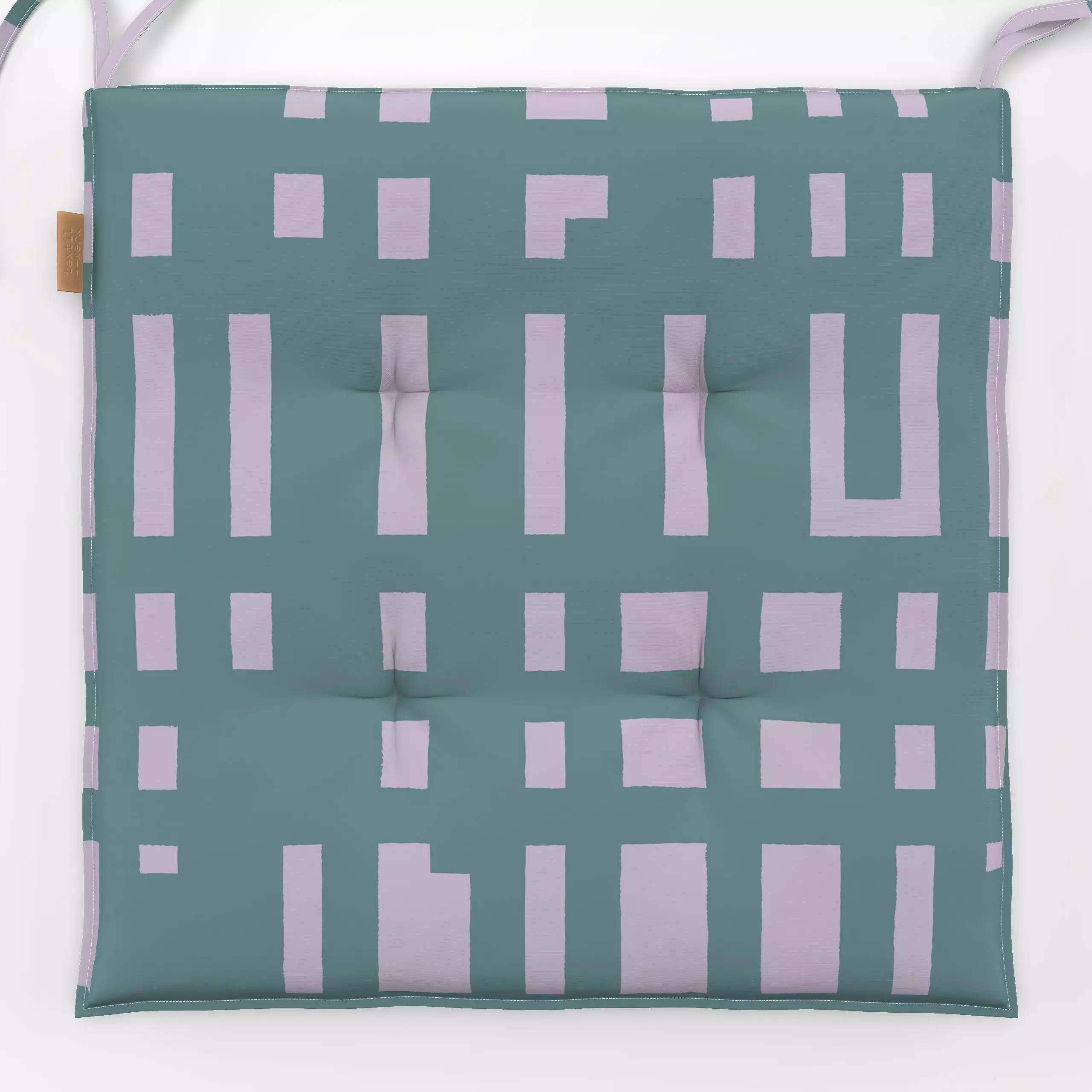 Sitzkissen Struktur Grün-Lila - Symbole & Muster - von „Sara Maria"; Streifen, Abstrakt, Scandinavian, Nordisch, minimalisti...