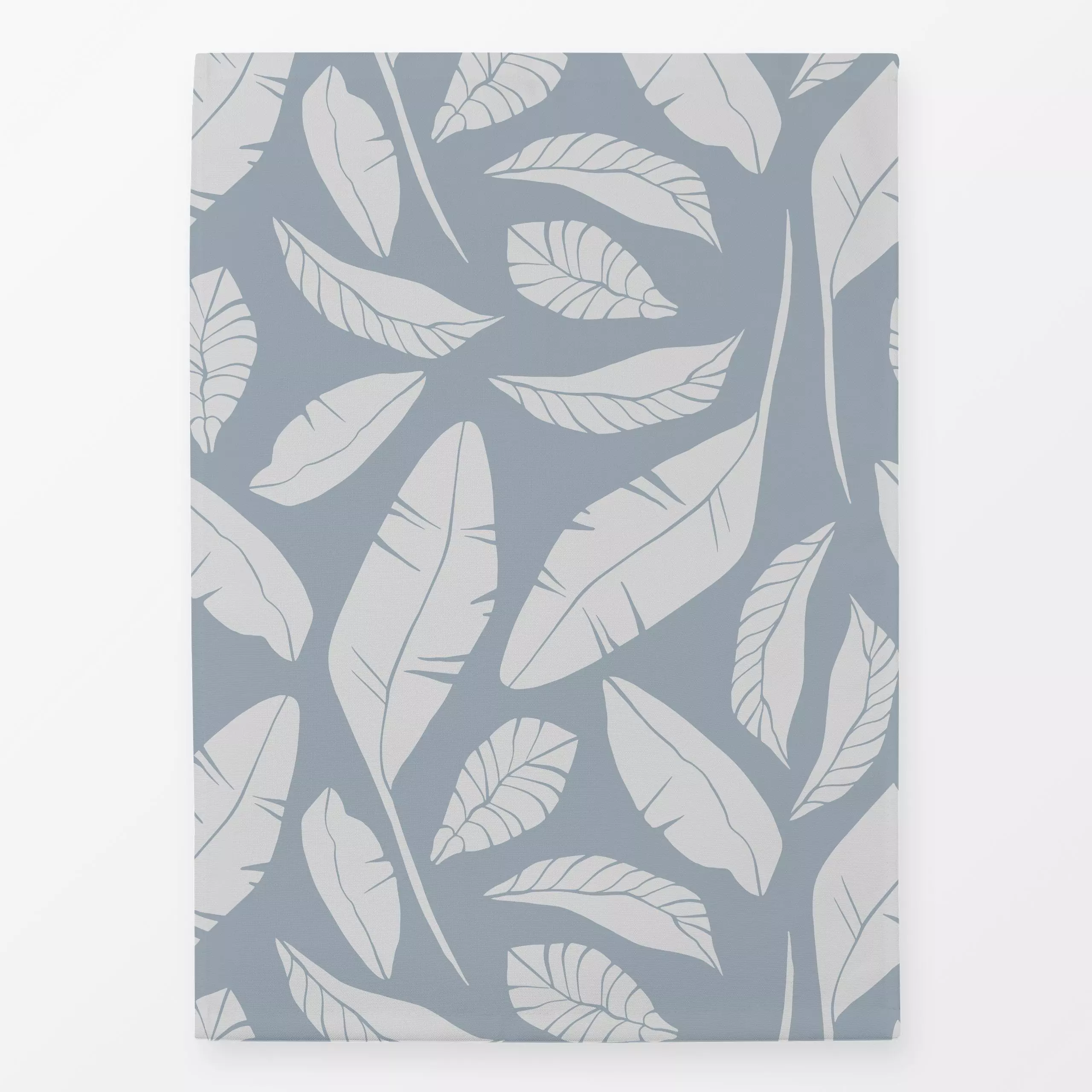 Geschirrtücher Schwebende Blaue Blätter - Pflanzen & Botanik - von „Sara Maria“; minimal, Blaugrau, Blätter, Palmen, Bananen...