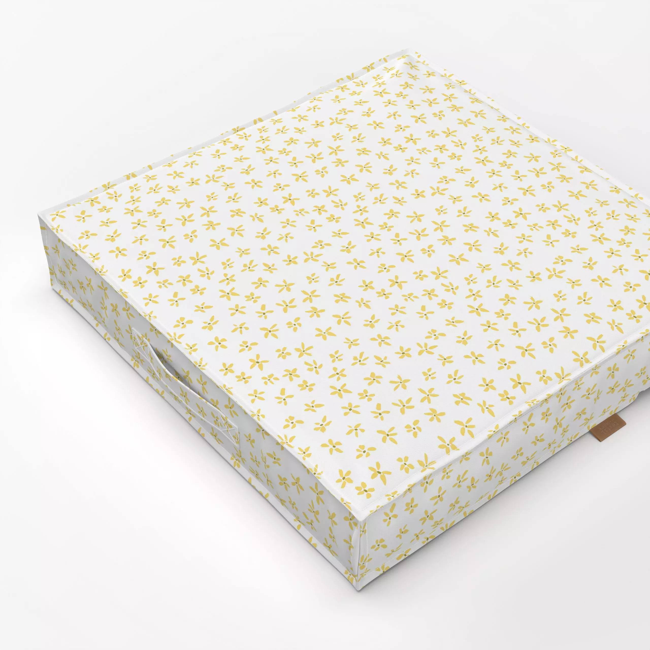 Bodenkissen Kleine gelbe Blumen - Blumen & Florales, Frühling - von „Kathrin Löffler"; kleingemustert, Blumen, Ostern, gelb,...