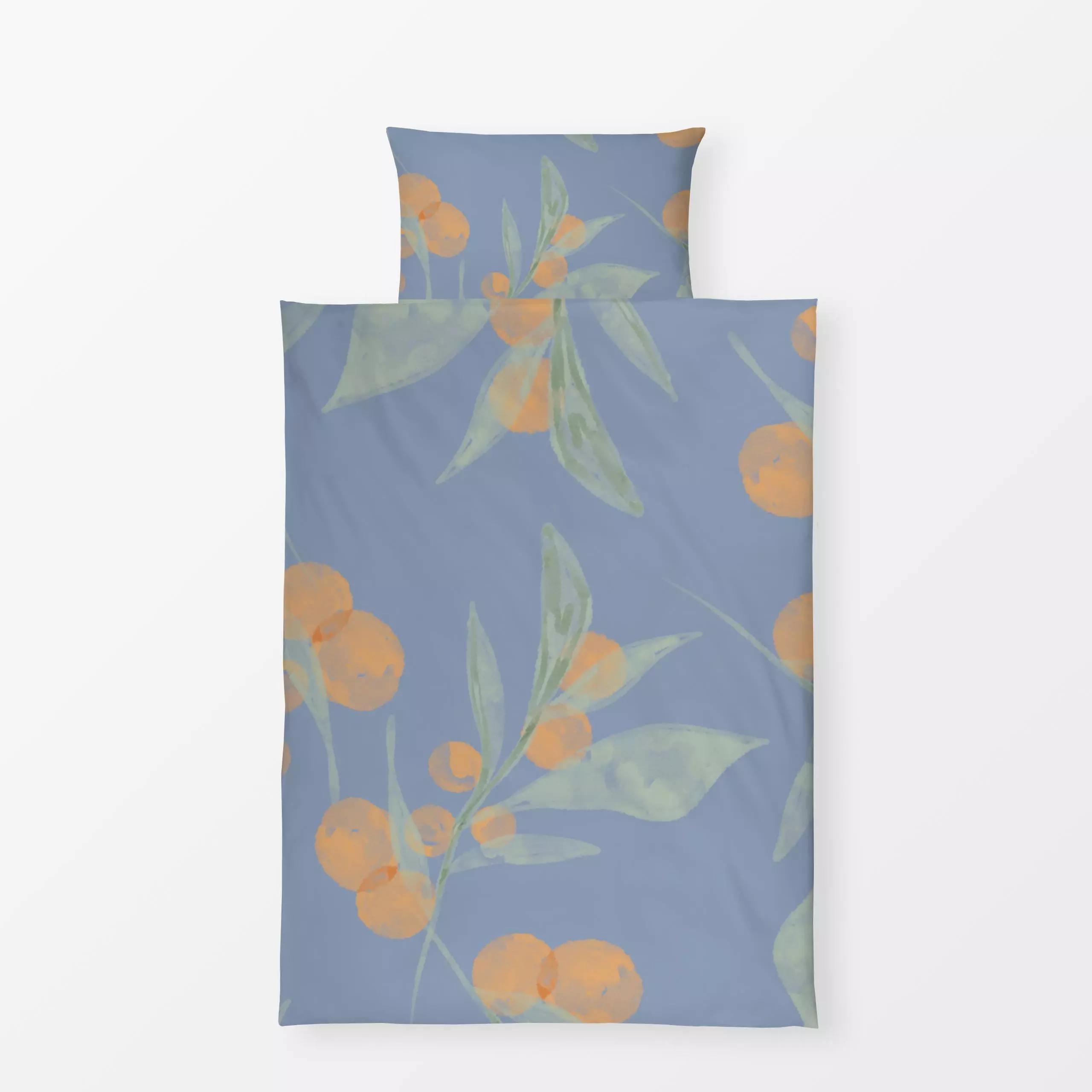 Bettwäsche Duft von Orangen - Blumen & Florales, Sommer - von „Ute Arnold"; Frucht, Obst, boho, Wasserfarben, Orange, mallor...