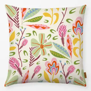 Kissen Tropische Blüten weiss