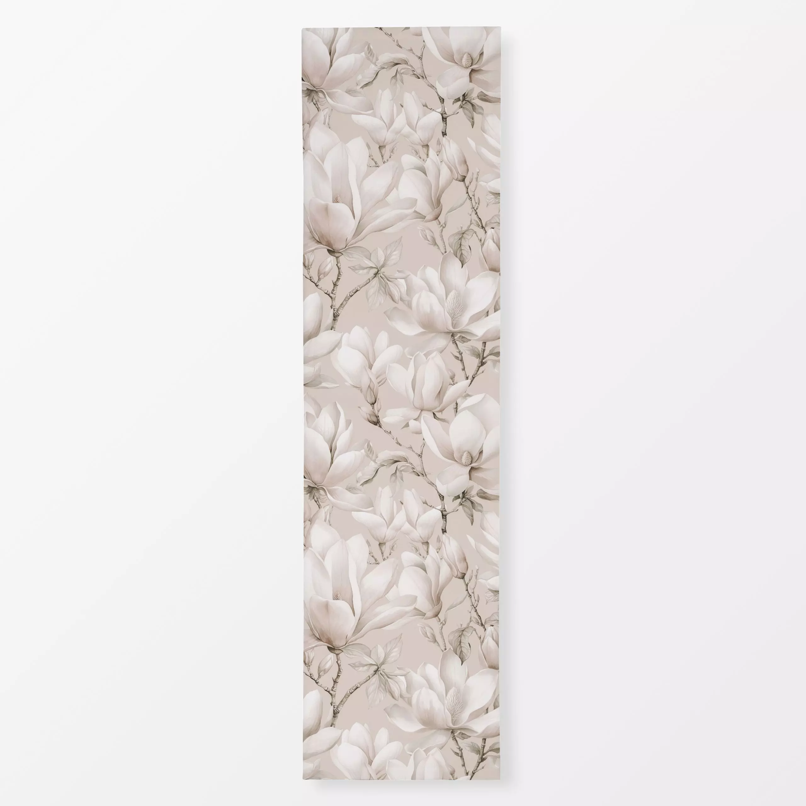 Tischläufer Magnolia Floral Nostalgia - Blumen & Florales, Pflanzen & Botanik - von „Andrea Haase"; Natur, beige, botanik, h...