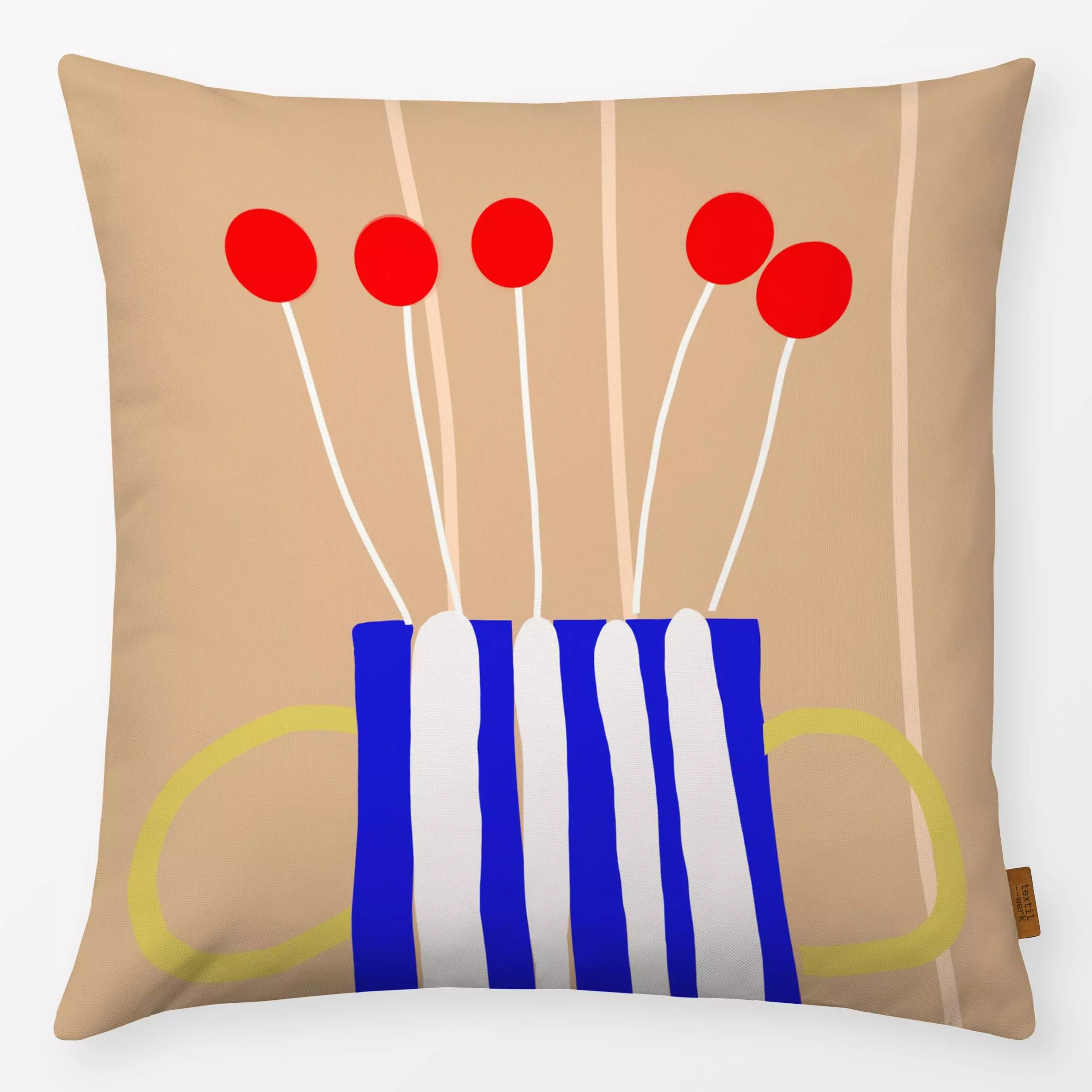 Kissen Vase Luna - Blumen & Florales, Symbole & Muster - von „Ute Arnold"; Blumen, Vase, Wiesenblumen, Blumenvase, utearnold...