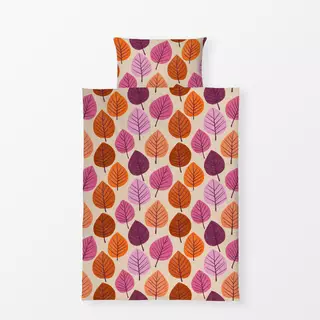 Bettwäsche Herbstblätter rund orange pink