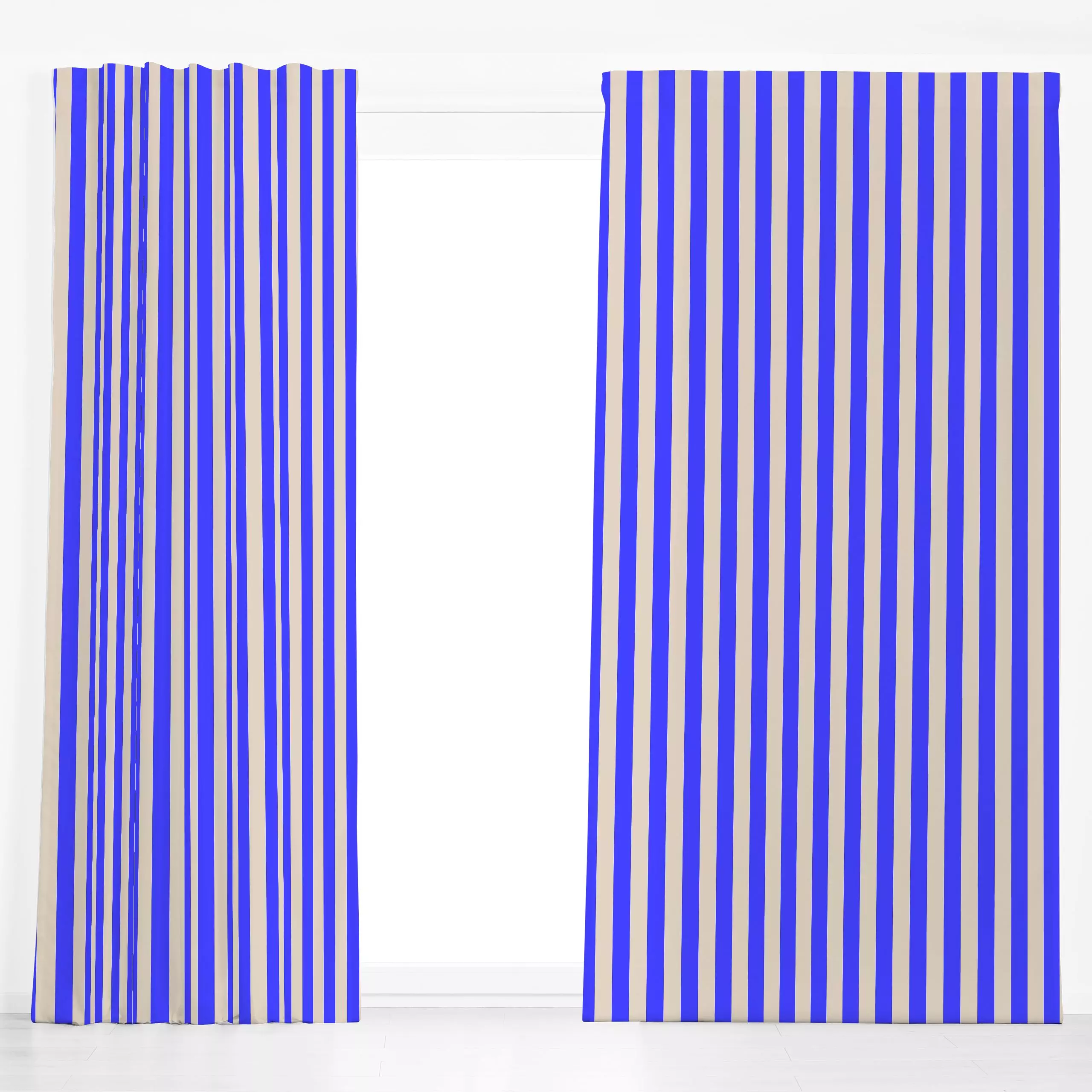 Dekovorhang Summer Stripes Blue - Symbole & Muster - von „Studio ROSAGRAU"; Linien, Streifen, summer, outdoor, gestreift