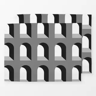 Tischset Arch Pattern Black And White