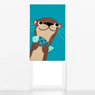 Raffrollo Otter mit Fisch – Fischotter