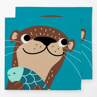 Servietten Otter mit Fisch – Fischotter