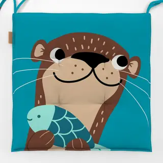 Sitzkissen Otter mit Fisch – Fischotter