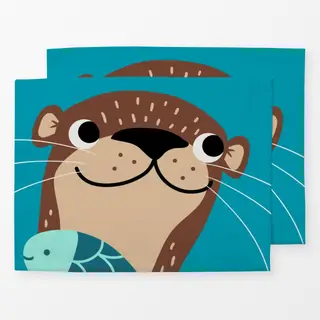 Tischset Otter mit Fisch – Fischotter