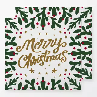 Servietten Merry Christmas Mistelzweig