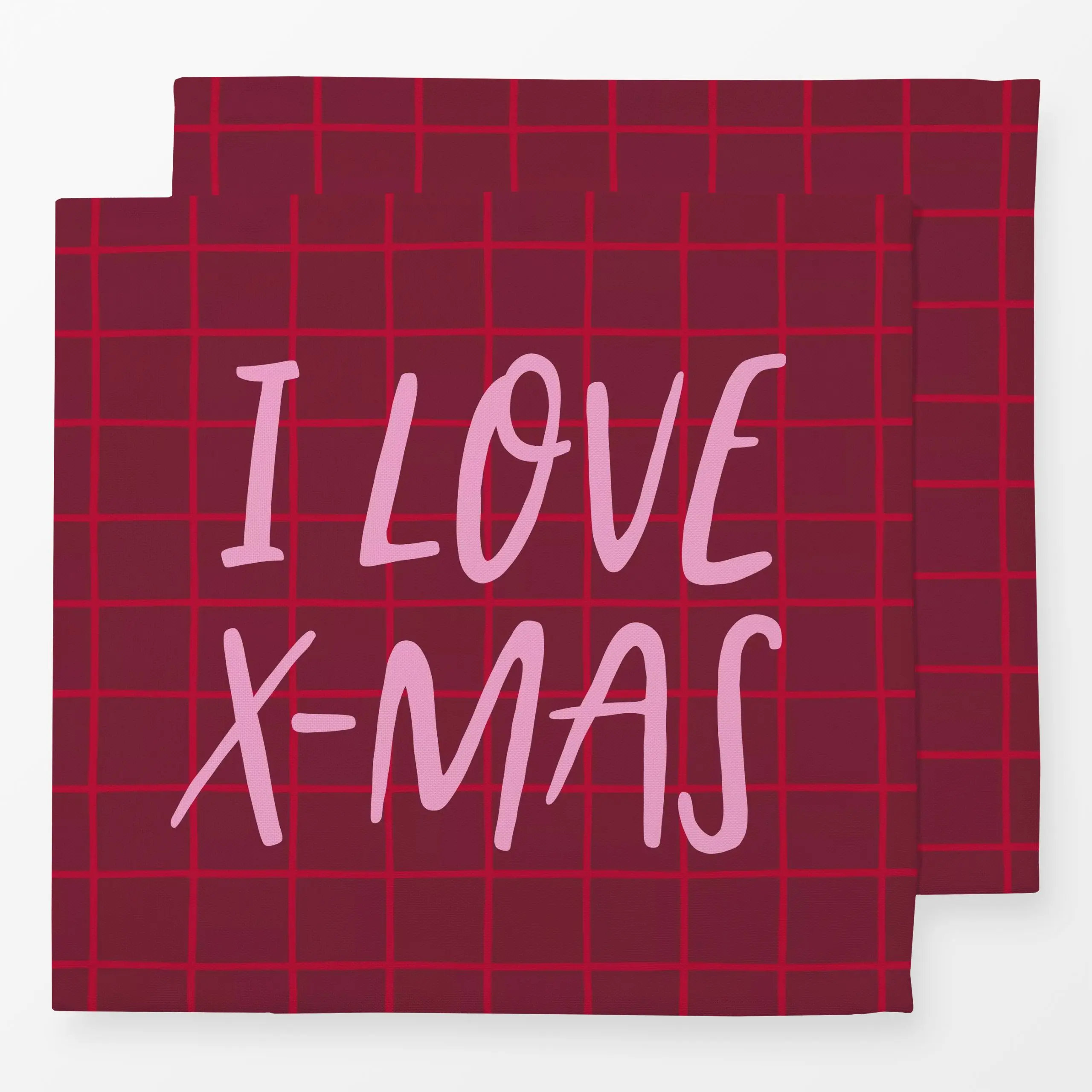 Servietten I LOVE X MAS rot - Weihnachten, Winter - von „Studio Kesse"