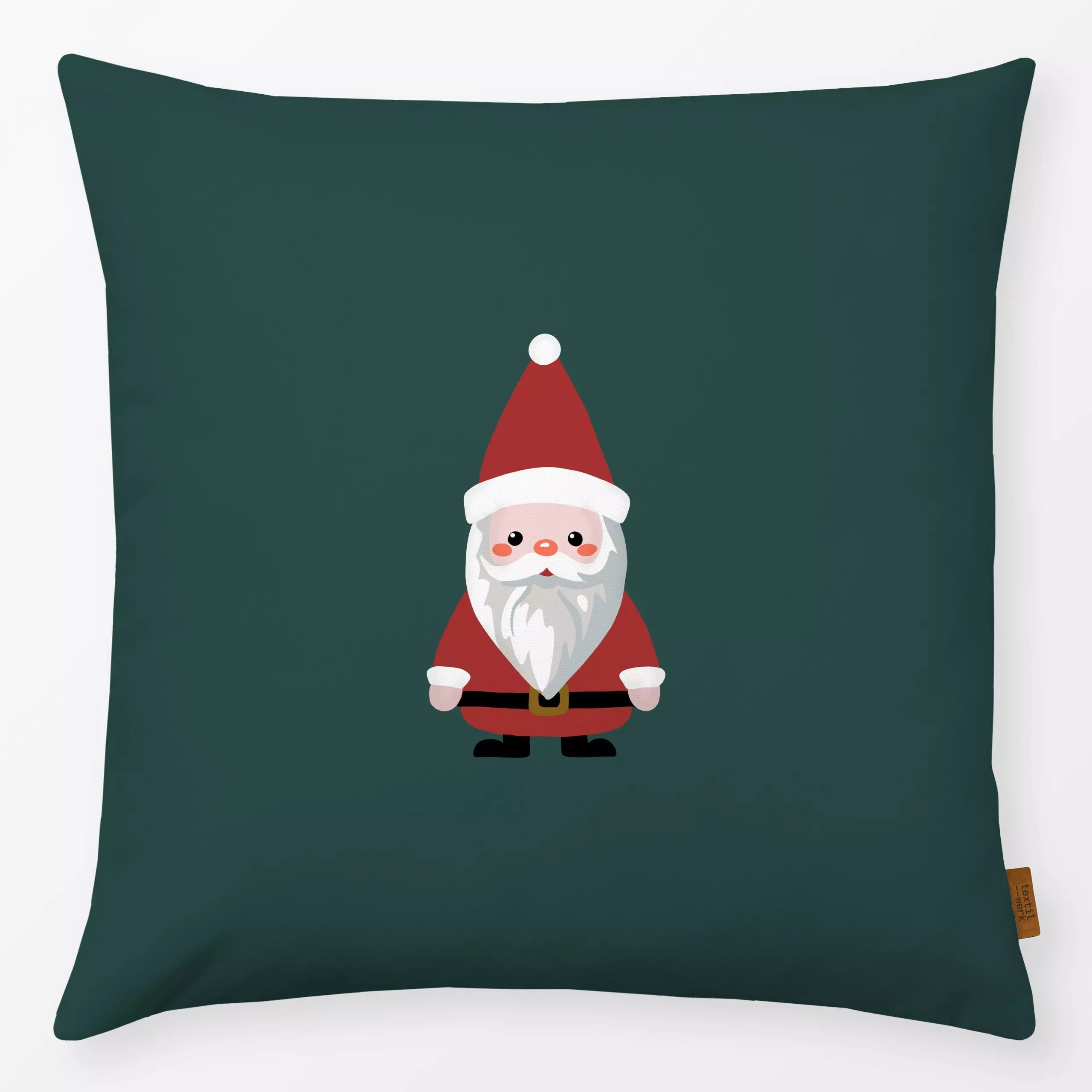 Kissen Weihnachtsmann grün - Weihnachten, Anlässe - von „Studio Kesse"; Weihnachtsmann, Weihnachten, Scandi, Nordic, Nikolau...