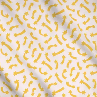 Meterware Sternschnuppen Gelb Beige