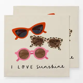 Servietten Sonnenbrillen rot pink