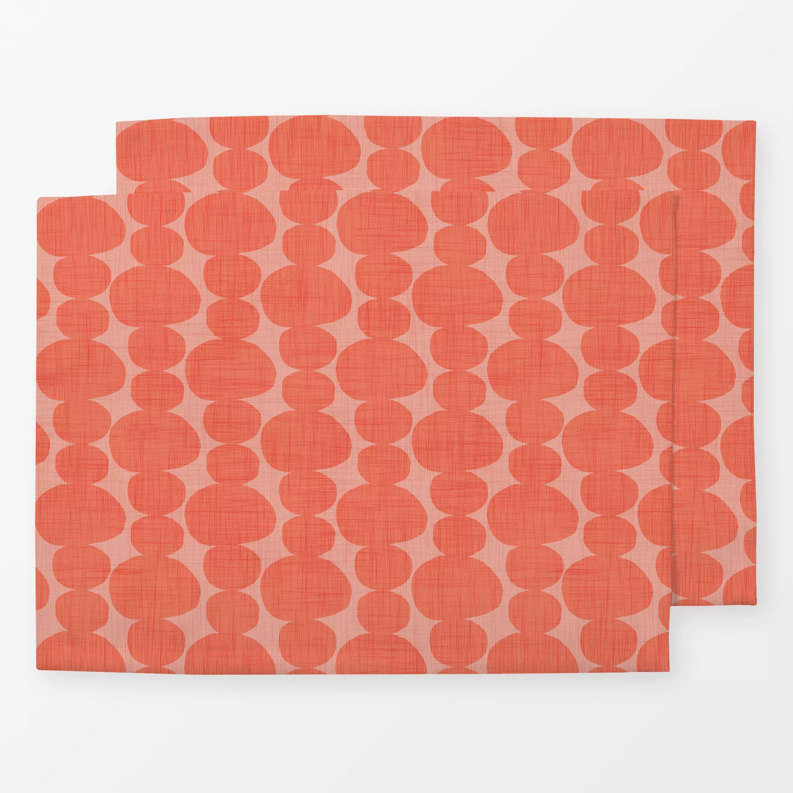 Tischset Kreise orange - Herbst, Symbole & Muster - von „Kathrin Löffler"; abstrakt, Retro, Geometrisch, Kreise, Herbst