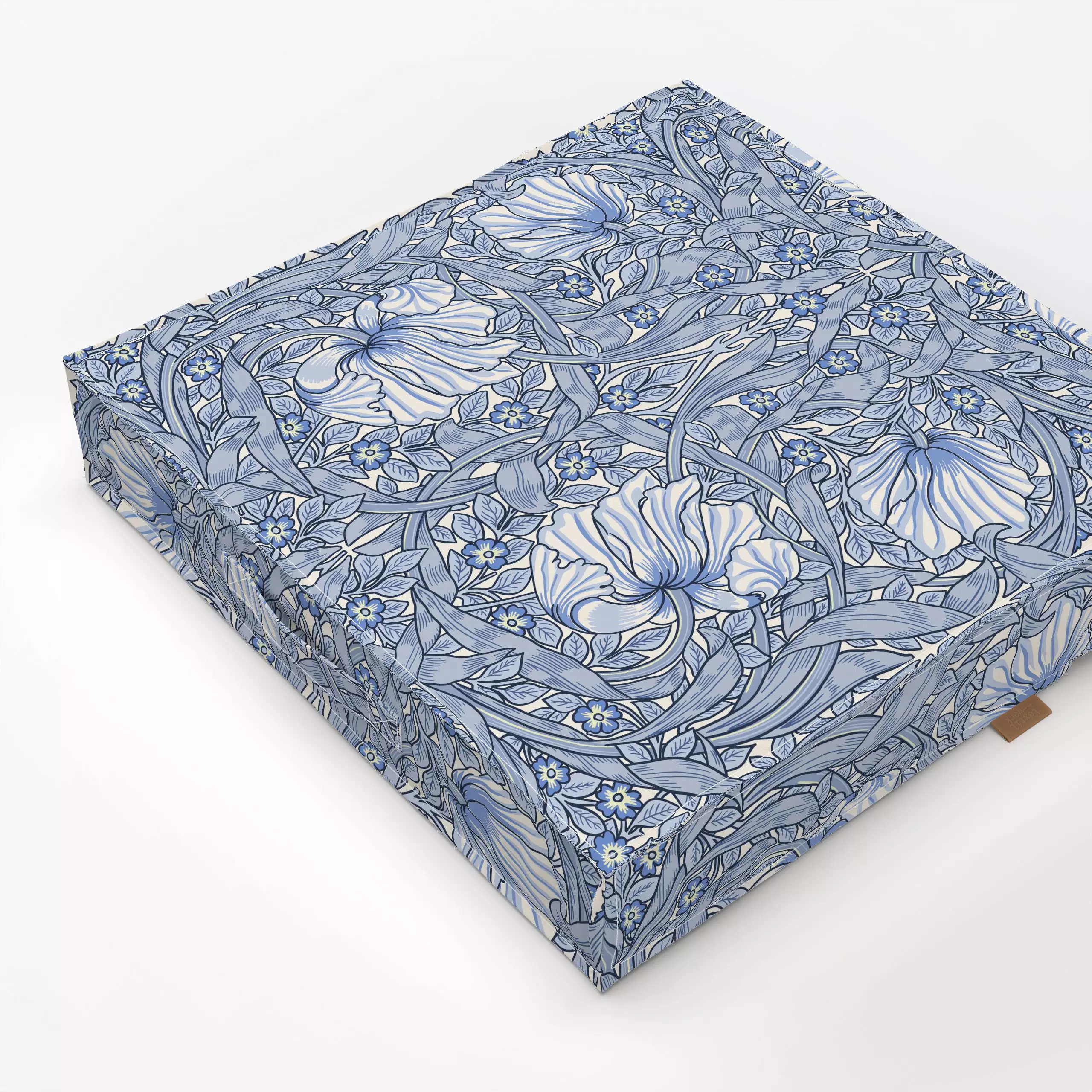 Bodenkissen Blau William Morris Pimpernel - Blumen & Florales, Retro & Vintage - von „Uta Naumann"; Muster, Botanisch, flora...