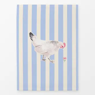 Geschirrtücher Huhn gestreift blau