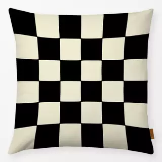 Kissen Kariert Black Beige