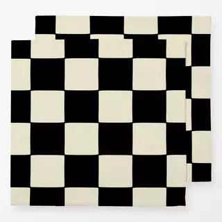 Servietten Kariert Black Beige