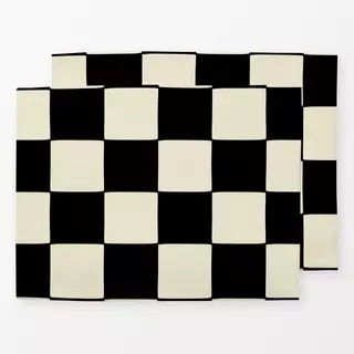 Tischset Kariert Black Beige
