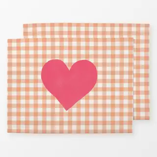 Tischset Hello Spring Karo Herz