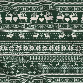 Meterware Merry Christmas sand grün