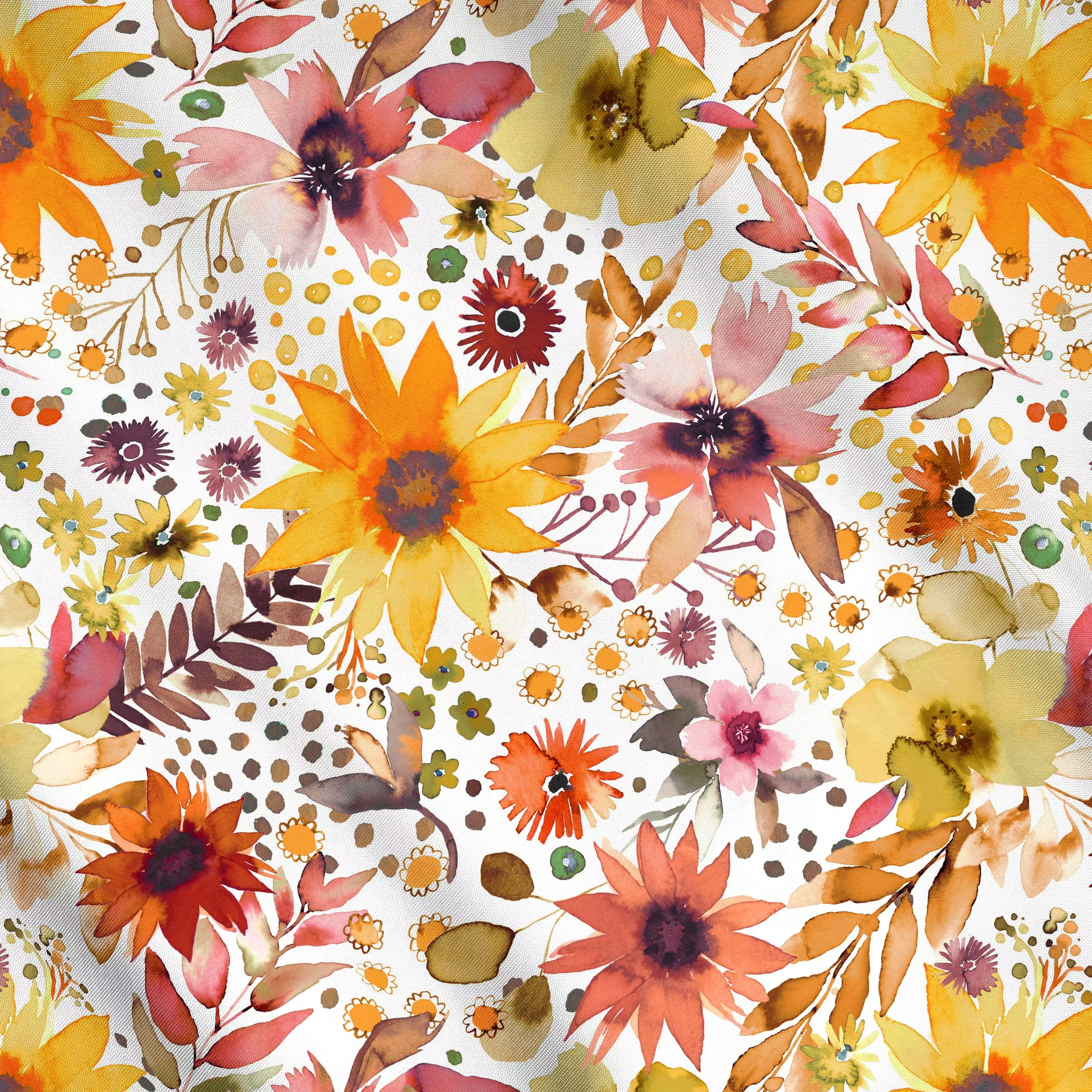 Meterware Mediterrane Sonnenblumen, Blumen, Sommer, von Ninola Design