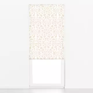 Raffrollo Ornament Fliese Beige Weiß