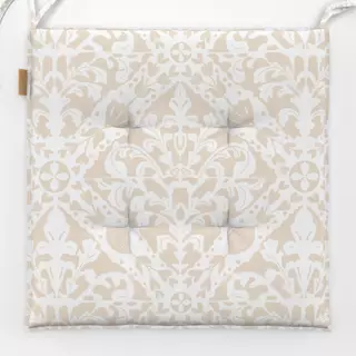 Sitzkissen Ornament Fliese Beige Weiß