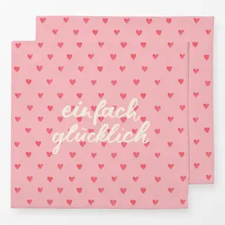 Servietten einfach glücklich Herzchen