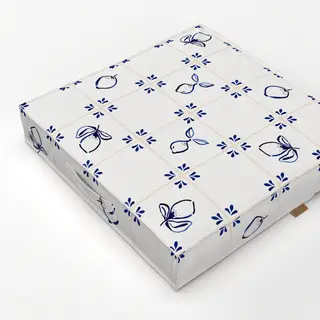 Bodenkissen Azulejo Pattern Zitronen