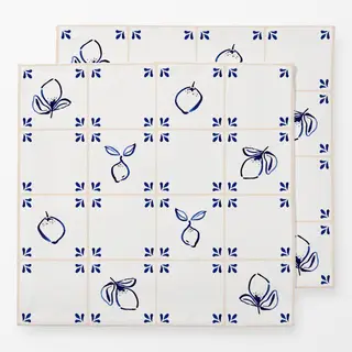 Servietten Azulejo Pattern Zitronen