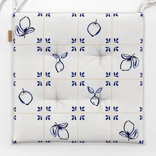 Sitzkissen Azulejo Pattern Zitronen