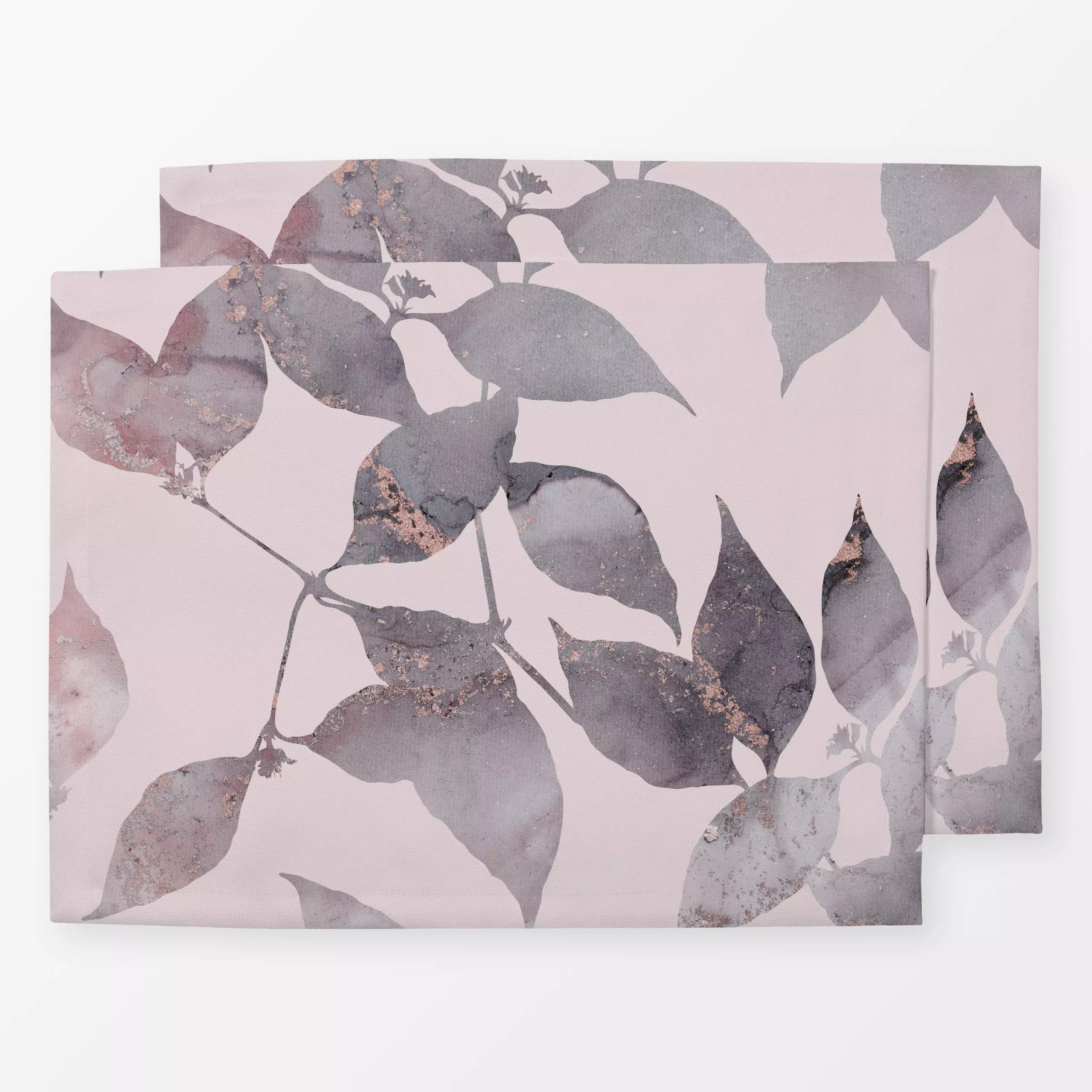 Tischset Rosa Blattmuster - Blumen & Florales, Natur & Landschaft - von „Andrea Haase"; Natur, rosa, Blätter, Sommer, floral...