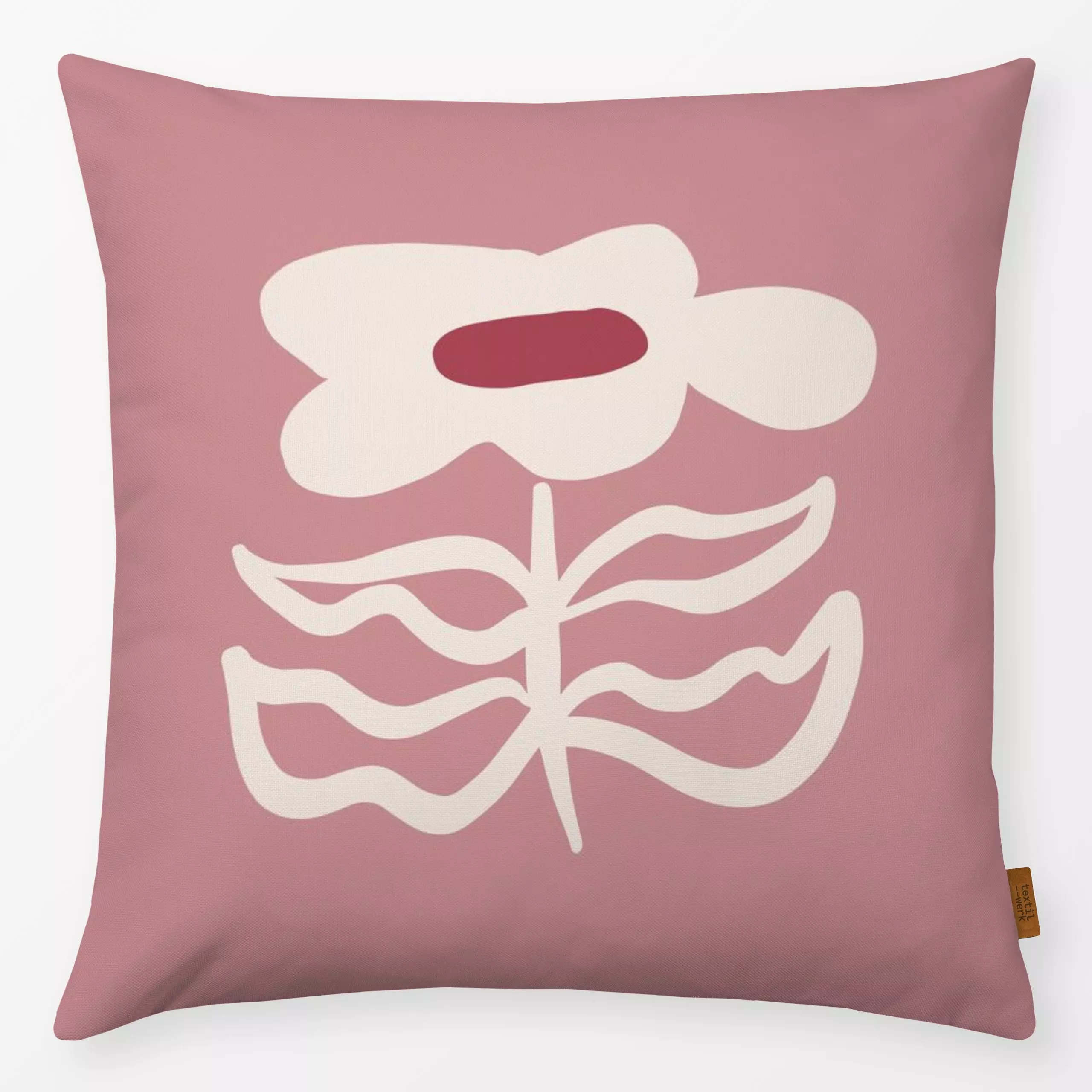 Kissen Anemone Rosa - Blumen & Florales - von „Kruth Design"; altrosa, Blumen, Herbst, Herbstdeko, outdoor, Gartendeko, krut...