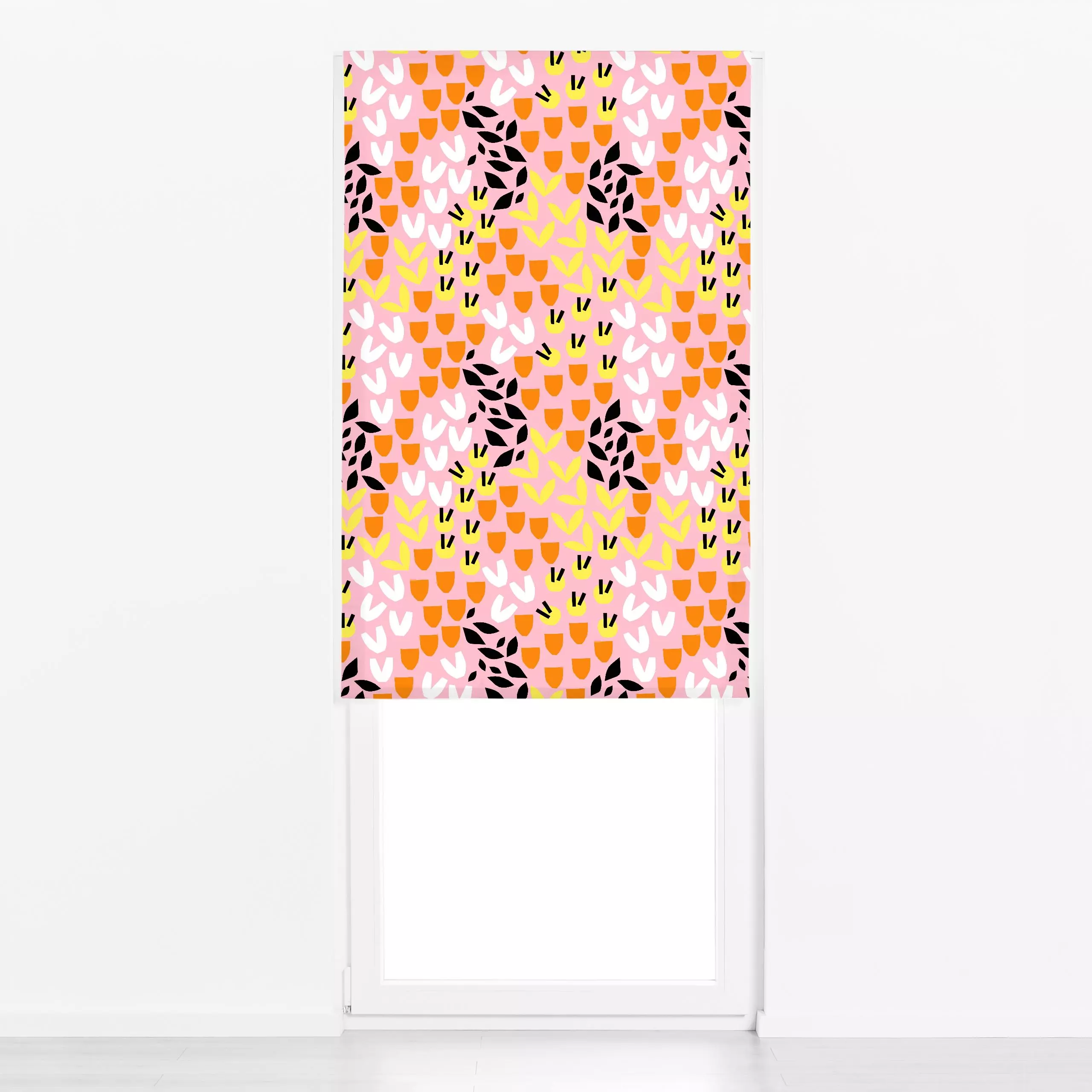 Raffrollo Autumn Harmony Yellow - Blumen & Florales, Symbole & Muster - von „Lisa Jasmin Bauer"; Muster, abstrakt, Herbst, p...