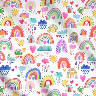 Meterware Niedlich Schön Regenbogen Baby