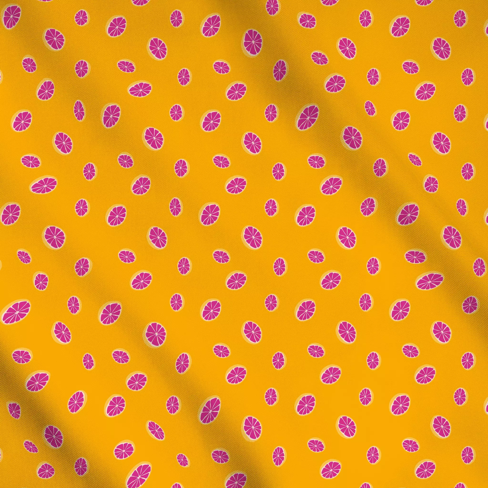Meterware Grapefruit Muster pink gelb Grapefruit Muster pink gelb