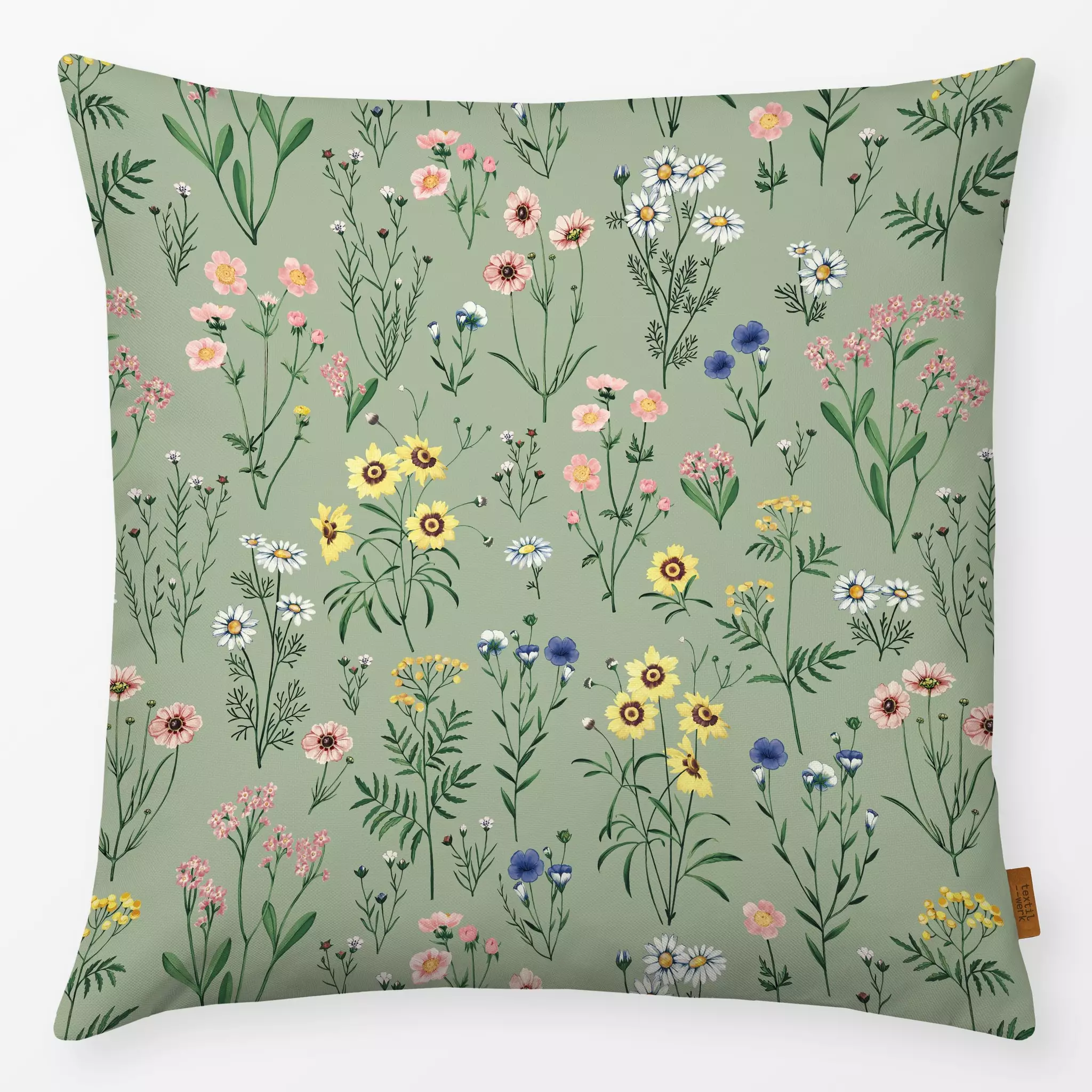 Kissen Kissen Wild Flowers Green