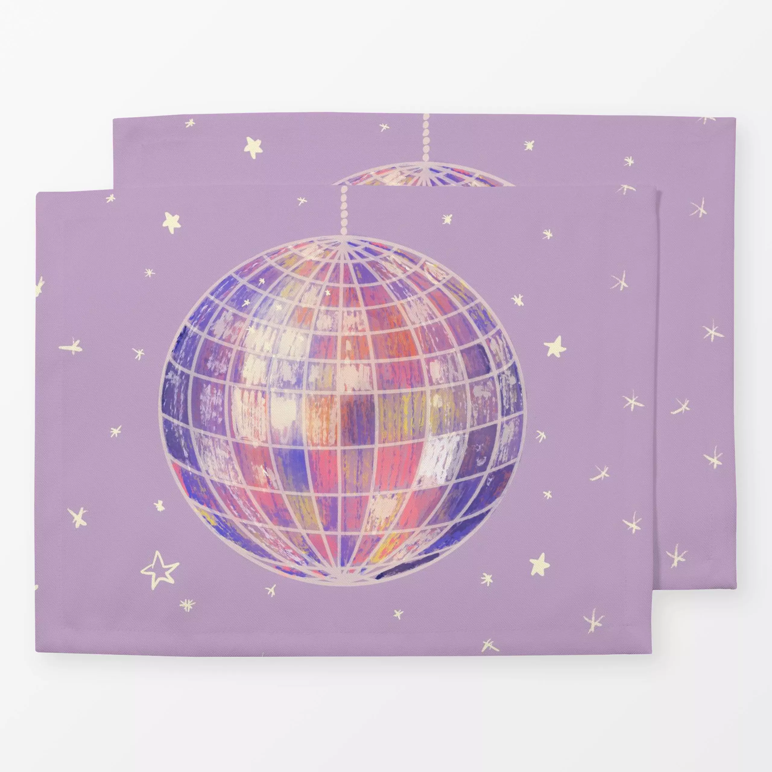 Tischset Discokugel lila - Anlässe - von „Studio Dolci"; party, lila, Fruehling, Lebensfreude, flieder, froehlich, partytime...